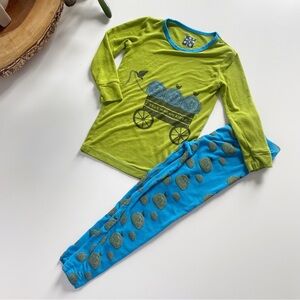 Kickee Pajamas Bamboo River Hay Bales Pajama Set | 4T